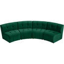  Manufacturer Color_Green -- Limitless 119.5" Green Velvet Upholstered 4 pc Modular Sectional IMAGE 5
