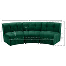  Manufacturer Color_Green -- Limitless 94" Green Velvet Upholstered 3 pc Modular Sectional IMAGE 13