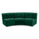  Manufacturer Color_Green -- Limitless 94" Green Velvet Upholstered 3 pc Modular Sectional IMAGE 1