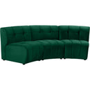  Manufacturer Color_Green -- Limitless 94" Green Velvet Upholstered 3 pc Modular Sectional IMAGE 3