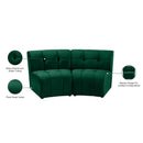 Meridian Limitless Green Velvet 2 pc Modular Sectional IMAGE 14