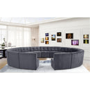  Manufacturer Color_Grey -- Limitless 177.5" Grey Velvet Upholstered 15 pc Modular Sectional IMAGE 2