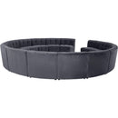  Manufacturer Color_Grey -- Limitless 177.5" Grey Velvet Upholstered 15 pc Modular Sectional IMAGE 4