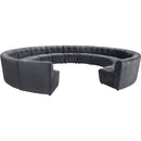  Manufacturer Color_Grey -- Limitless 177.5" Grey Velvet Upholstered 14 pc Modular Sectional IMAGE 3