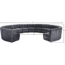 Meridian Limitless Grey Velvet 13 pc Modular Sectional IMAGE 13