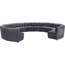  Manufacturer Color_Grey -- Limitless 177.5" Grey Velvet Upholstered 13 pc Modular Sectional IMAGE 3