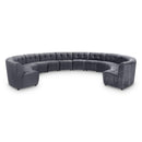  Manufacturer Color_Grey -- Limitless 177.5" Grey Velvet Upholstered 12 pc Modular Sectional IMAGE 1