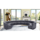  Manufacturer Color_Grey -- Limitless 177.5" Grey Velvet Upholstered 12 pc Modular Sectional IMAGE 2