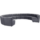  Manufacturer Color_Grey -- Limitless 177.5" Grey Velvet Upholstered 12 pc Modular Sectional IMAGE 3