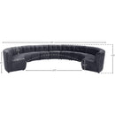 Meridian Limitless Grey Velvet 11 pc Modular Sectional IMAGE 13