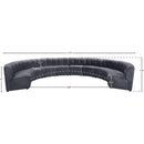 Meridian Limitless Grey Velvet 10 pc Modular Sectional IMAGE 13