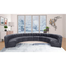  Manufacturer Color_Grey -- Limitless 177.5" Grey Velvet Upholstered 10 pc Modular Sectional IMAGE 2