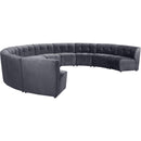  Manufacturer Color_Grey -- Limitless 177.5" Grey Velvet Upholstered 10 pc Modular Sectional IMAGE 3