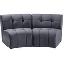 Meridian Limitless Fabric 2 pc Sectional 645Grey-2PC IMAGE 1