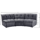  Manufacturer Color_Grey -- Limitless 94" Grey Velvet Upholstered 3 pc Modular Sectional IMAGE 13