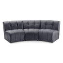  Manufacturer Color_Grey -- Limitless 94" Grey Velvet Upholstered 3 pc Modular Sectional IMAGE 1