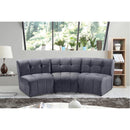  Manufacturer Color_Grey -- Limitless 94" Grey Velvet Upholstered 3 pc Modular Sectional IMAGE 2