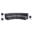  Manufacturer Color_Grey -- Limitless 119.5" Grey Velvet Upholstered 4 pc Modular Sectional IMAGE 15