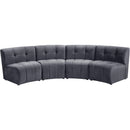 Meridian Limitless Fabric 4 pc Sectional 645Grey-4PC IMAGE 1