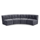  Manufacturer Color_Grey -- Limitless 119.5" Grey Velvet Upholstered 4 pc Modular Sectional IMAGE 1