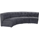  Manufacturer Color_Grey -- Limitless 119.5" Grey Velvet Upholstered 4 pc Modular Sectional IMAGE 3