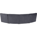  Manufacturer Color_Grey -- Limitless 119.5" Grey Velvet Upholstered 4 pc Modular Sectional IMAGE 4