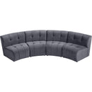  Manufacturer Color_Grey -- Limitless 119.5" Grey Velvet Upholstered 4 pc Modular Sectional IMAGE 5