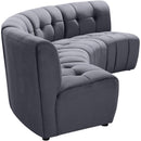  Manufacturer Color_Grey -- Limitless 119.5" Grey Velvet Upholstered 4 pc Modular Sectional IMAGE 6