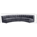  Manufacturer Color_Grey -- Limitless 141.5" Grey Velvet Upholstered 5 pc Modular Sectional IMAGE 13