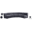  Manufacturer Color_Grey -- Limitless 141.5" Grey Velvet Upholstered 5 pc Modular Sectional IMAGE 14