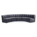  Manufacturer Color_Grey -- Limitless 141.5" Grey Velvet Upholstered 5 pc Modular Sectional IMAGE 1