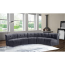  Manufacturer Color_Grey -- Limitless 141.5" Grey Velvet Upholstered 5 pc Modular Sectional IMAGE 2