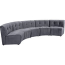  Manufacturer Color_Grey -- Limitless 141.5" Grey Velvet Upholstered 5 pc Modular Sectional IMAGE 3