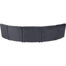  Manufacturer Color_Grey -- Limitless 141.5" Grey Velvet Upholstered 5 pc Modular Sectional IMAGE 4