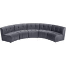  Manufacturer Color_Grey -- Limitless 141.5" Grey Velvet Upholstered 5 pc Modular Sectional IMAGE 5