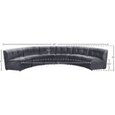  Manufacturer Color_Grey -- Limitless 157.5" Grey Velvet Upholstered 6 pc Modular Sectional IMAGE 13