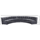 Meridian Limitless Grey Velvet 6 pc Modular Sectional IMAGE 13
