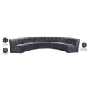  Manufacturer Color_Grey -- Limitless 157.5" Grey Velvet Upholstered 6 pc Modular Sectional IMAGE 14
