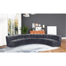  Manufacturer Color_Grey -- Limitless 157.5" Grey Velvet Upholstered 6 pc Modular Sectional IMAGE 2