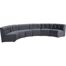  Manufacturer Color_Grey -- Limitless 157.5" Grey Velvet Upholstered 6 pc Modular Sectional IMAGE 3
