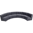  Manufacturer Color_Grey -- Limitless 157.5" Grey Velvet Upholstered 6 pc Modular Sectional IMAGE 5