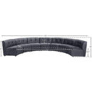  Manufacturer Color_Grey -- Limitless 169.5" Grey Velvet Upholstered 7 pc Modular Sectional IMAGE 13