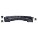  Manufacturer Color_Grey -- Limitless 169.5" Grey Velvet Upholstered 7 pc Modular Sectional IMAGE 14