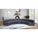  Manufacturer Color_Grey -- Limitless 169.5" Grey Velvet Upholstered 7 pc Modular Sectional IMAGE 2