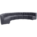  Manufacturer Color_Grey -- Limitless 169.5" Grey Velvet Upholstered 7 pc Modular Sectional IMAGE 3