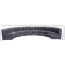  Manufacturer Color_Grey -- Limitless 174.5" Grey Velvet Upholstered 8 pc Modular Sectional IMAGE 13