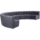  Manufacturer Color_Grey -- Limitless 174.5" Grey Velvet Upholstered 8 pc Modular Sectional IMAGE 3