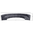 Meridian Limitless Grey Velvet 9 pc Modular Sectional IMAGE 13