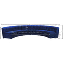 Meridian Limitless Navy Velvet 6 pc Modular Sectional IMAGE 13