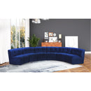  Manufacturer Color_Navy -- Limitless 157.5" Navy Velvet Upholstered 6 pc Modular Sectional IMAGE 2